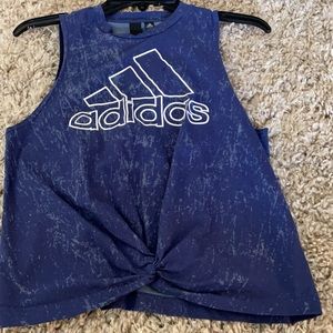 New Adidas blue crop tank